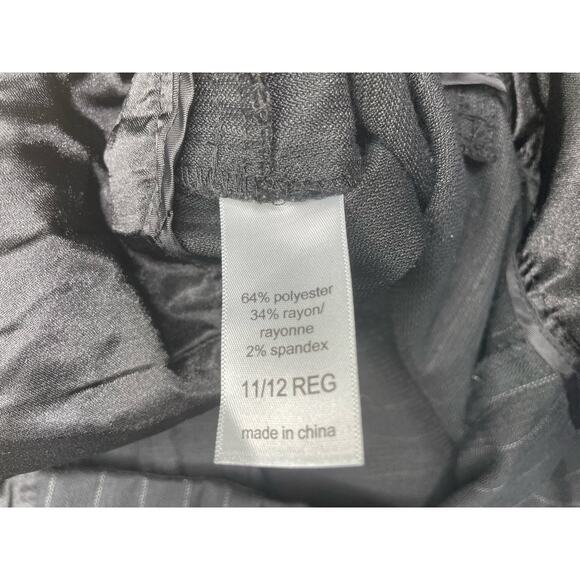 Maurices Bootcut Pants High Rise Flat Front Pinstripe Black 11 12 R Academia - Picture 10 of 14